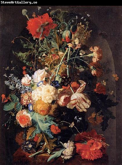 Jan van Huijsum Vase of Flowers in a Niche